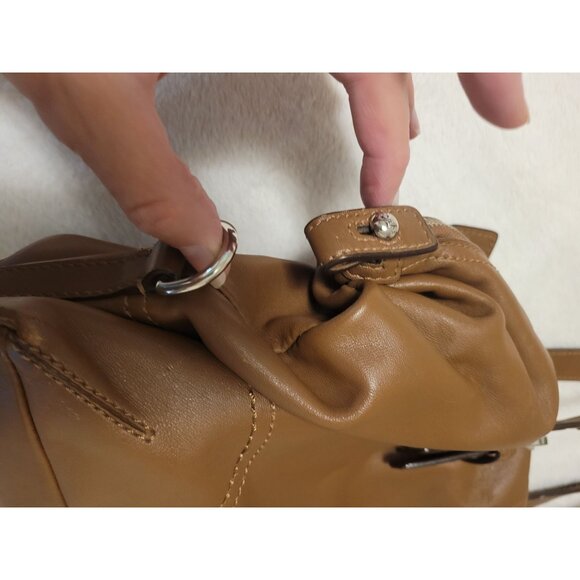 VTG Coach Brown Leather Tote Bag Purple Interior Zip Closure Y2K 2000s vampire - Picture 4 of 10